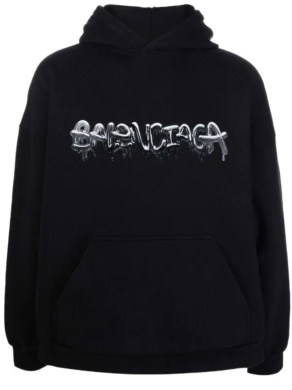 ( Positively Conscious ) Balenciaga 1069 BLACK/BLACK Hoodie Slime En Polaire à Logo Imprimé Homme 3 ( Positively Conscious ) Balenciaga 1069 BLACK/BLACK Hoodie Slime En Polaire à Logo Imprimé Homme