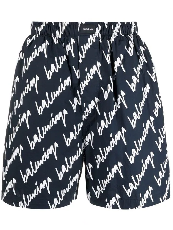 ( Positively Conscious ) Balenciaga Short à Logo Imprimé 8502 NAVY/WHITE 3 ( Positively Conscious ) Balenciaga Short à Logo Imprimé 8502 NAVY/WHITE
