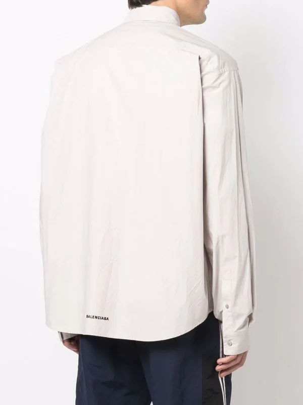 ( Positively Conscious ) Balenciaga 2967 -CEMENT GREY Chemise En Coton à Coupe Ample Homme 7 ( Positively Conscious ) Balenciaga 2967 -CEMENT GREY Chemise En Coton à Coupe Ample Homme – Image 5