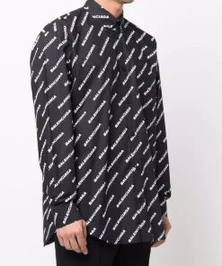 ( Positively Conscious ) Balenciaga Chemise Year Of The Tiger Typo 1070 BLACK/WHITE -Vente magasin Balenciaga 17334580 38143174 600