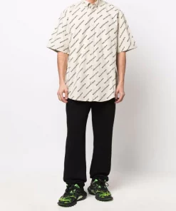 ( Positively Conscious ) Balenciaga Chemise à Logo Imprimé Homme -Vente magasin Balenciaga 17334583 37705989 600