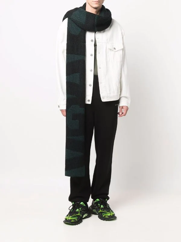 ( Positively Conscious ) Balenciaga écharpe En Maille à Logo 3064 GREEN/BLACK 4 ( Positively Conscious ) Balenciaga écharpe En Maille à Logo 3064 GREEN/BLACK – Image 2