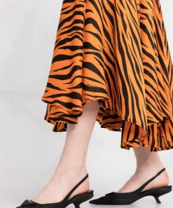( Positively Conscious ) Balenciaga 7702 ORANGE/BLACK Jupe Mi-longue En Soie à Imprimé Tigre Femme -Vente magasin Balenciaga 17334606 36a5b1c6 ad43 4428 a08d c16deedd1d2e 600