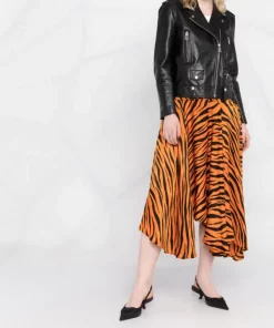 ( Positively Conscious ) Balenciaga 7702 ORANGE/BLACK Jupe Mi-longue En Soie à Imprimé Tigre Femme -Vente magasin Balenciaga 17334606 938c4953 6dba 488e bdc5 ca2f0306a96f 600