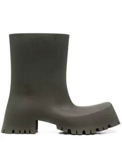 ( Positively Conscious ) Balenciaga Bottines Trooper En Caoutchouc 3300 KAKI