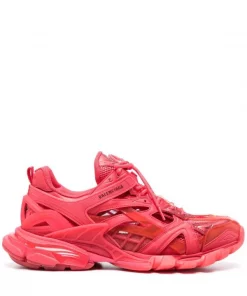 ( Positively Conscious ) Balenciaga 6000 RED Baskets Track 2 à Effet Superposé Homme