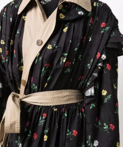 ( Positively Conscious ) Balenciaga 1000 -Black Trench Réversible à Taille Ceinturée Femme -Vente magasin Balenciaga 17334635 37365144 600