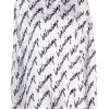 ( Positively Conscious ) Balenciaga Blouse En Soie à Imprimé Signature 9040 WHITE/BLACK