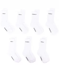 ( Positively Conscious ) Balenciaga 9060 WHITE/BLACK Lot De Sept Paires De Chaussettes Homme
