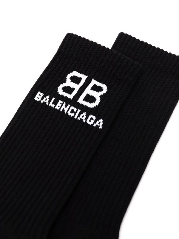 ( Positively Conscious ) Balenciaga 1077 BLACK/WHITE Chaussettes BB Homme 4 ( Positively Conscious ) Balenciaga 1077 BLACK/WHITE Chaussettes BB Homme – Image 2