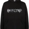 ( Positively Conscious ) Balenciaga 1069 BLACK/BLACK Hoodie Wide-Fit à Logo Imprimé Femme