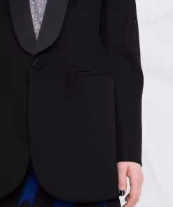 ( Positively Conscious ) Balenciaga Manteau Hourglass à Revers Contrastants 1000 -Black -Vente magasin Balenciaga 17334668 36444448 600