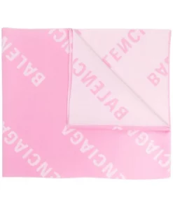 ( Positively Conscious ) Balenciaga 0597 PINK/WHITE W écharpe à Motif Monogrammé Femme