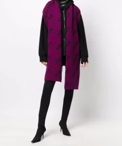 ( Positively Conscious ) Balenciaga écharpe En Maille à Motif Monogrammé Femme -Vente magasin Balenciaga 17334737 36506210 600