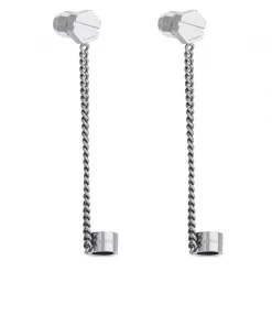 ( Positively Conscious ) Balenciaga Boucles D'oreilles Pendantes à Attache D'AirPods 0668 -SILVER