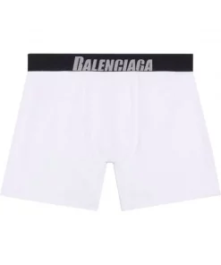 ( Positively Conscious ) Balenciaga Boxer à Taille à Logo 9000 -WHITE