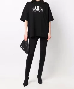 ( Positively Conscious ) Balenciaga 1070 BLACK/WHITE T-shirt à Logo Imprimé Paris Homme -Vente magasin Balenciaga 17335851 37572679 600