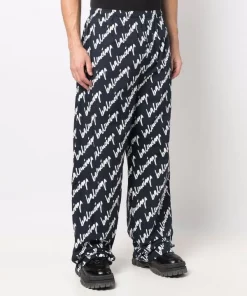 ( Positively Conscious ) Balenciaga 8502 NAVY/WHITE Pantalon Ample à Logo Imprimé Homme -Vente magasin Balenciaga 17335860 36693667 600