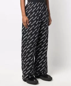( Positively Conscious ) Balenciaga Pantalon De Pyjama à Logo Imprimé 1070 BLACK/WHITE -Vente magasin Balenciaga 17335866 37086548 600