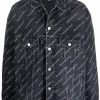 ( Positively Conscious ) Balenciaga Veste Typo En Jean à Logo Imprimé 1055 WASHED BLACK