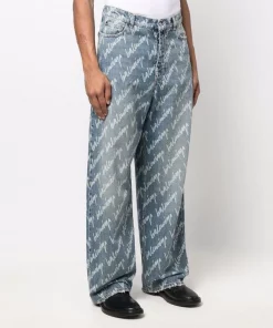 ( Nouvelle Collection ) Balenciaga 4200 LIGHT BLUE Jean Ample à Logo Imprimé Homme -Vente magasin Balenciaga 17335890 37676714 600