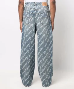 ( Nouvelle Collection ) Balenciaga 4200 LIGHT BLUE Jean Ample à Logo Imprimé Homme -Vente magasin Balenciaga 17335890 37676717 600