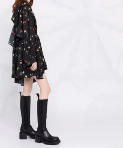 ( Positively Conscious ) Balenciaga Robe Courte à Fleurs 1000 -Black -Vente magasin Balenciaga 17335913 36696074 600