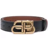 ( Positively Conscious ) Balenciaga Ceinture Réversible à Boucle Logo BB 1062 BLACK/ DARK TAN -Vente magasin Balenciaga 17335917 36896181 600