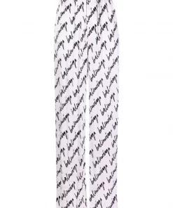 ( Nouvelle Collection ) Balenciaga Pantalon Ample à Imprimé Signature Femme
