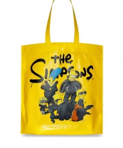 ( Positively Conscious ) Balenciaga 7262 YELLOW X The Simpsons Sac Porté épaule M Shopper Homme