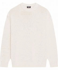 ( Positively Conscious ) Balenciaga 0980 ECRU W Pull à Slogan Brodé Femme