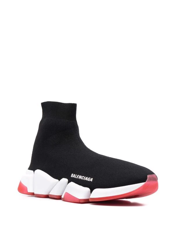( Positively Conscious ) Balenciaga 1096 BLACK/WHIT/TRASP RED Baskets Montantes Speed 2.0 Homme 4 ( Positively Conscious ) Balenciaga 1096 BLACK/WHIT/TRASP RED Baskets Montantes Speed 2.0 Homme – Image 2
