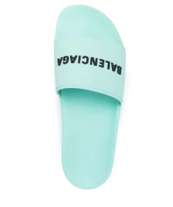 ( Positively Conscious ) Balenciaga Claquettes à Logo Imprimé Homme -Vente magasin Balenciaga 17335968 36597682 600