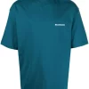 ( Positively Conscious ) Balenciaga 9567 PETROL BLUE/WHITE T-shirt à Logo Imprimé Homme