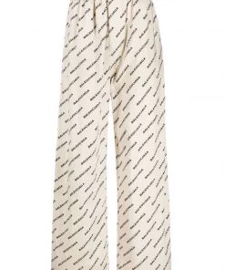 ( Positively Conscious ) Balenciaga 2599 SAND/BLACK Pantalon De Pyjama à Logo Imprimé Homme