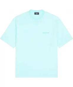 ( Positively Conscious ) Balenciaga 3062 MINT/MINT T-shirt à Logo Imprimé Homme
