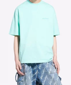 ( Positively Conscious ) Balenciaga 3062 MINT/MINT T-shirt à Logo Imprimé Homme -Vente magasin Balenciaga 17336631 36060106 600