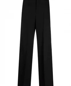 ( Positively Conscious ) Balenciaga 0100 BLACK W Pantalon Ample à Plis Marqués Homme