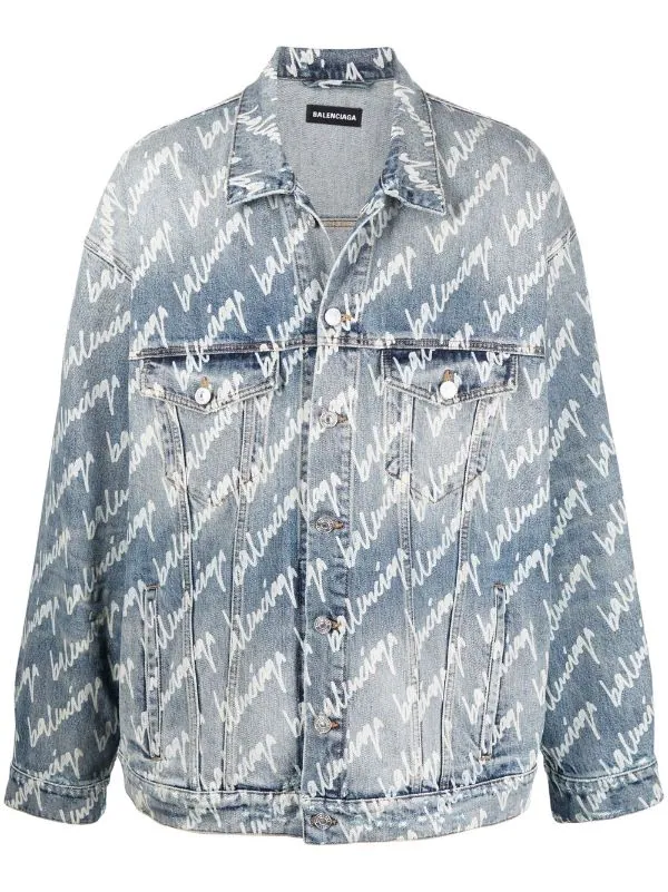 ( Positively Conscious ) Balenciaga Veste En Jean à Motif Monogrammé 4200 LIGHT BLUE 3 ( Positively Conscious ) Balenciaga Veste En Jean à Motif Monogrammé 4200 LIGHT BLUE