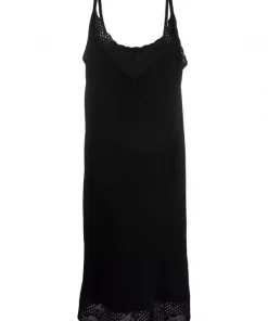 ( Positively Conscious ) Balenciaga Robe-nuisette En Maille Nervurée 1000 BLACK