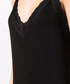 ( Positively Conscious ) Balenciaga Robe-nuisette En Maille Nervurée 1000 BLACK -Vente magasin Balenciaga 17336690 36695269 600