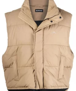 ( Positively Conscious ) Balenciaga 2602 CAMEL Gilet Year Of The Tiger Matelassé Homme