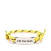 ( Positively Conscious ) Balenciaga Bracelet Lacet à Plaque Logo 7038 YELLOW/BLK/ANT SILV