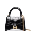 ( Positively Conscious ) Balenciaga Sac Hourglass à Effet Peau De Crocodile 1000 BLACK -Vente magasin Balenciaga 17336789 36656984 600