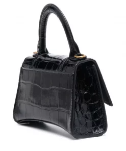 ( Positively Conscious ) Balenciaga Sac Hourglass à Effet Peau De Crocodile 1000 BLACK -Vente magasin Balenciaga 17336789 36656994 600