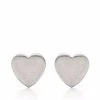 ( Positively Conscious ) Balenciaga Puces D'oreilles à Design De Cœur 0668 SILVER