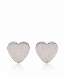 ( Positively Conscious ) Balenciaga Puces D'oreilles à Design De Cœur 0668 SILVER