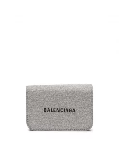 ( Positively Conscious ) Balenciaga Mini Portefeuille Cash à Logo Imprimé 1501 -GREY