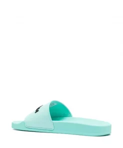 ( Positively Conscious ) Balenciaga 3410 MINT/BLACK Claquettes à Logo Femme -Vente magasin Balenciaga 17336820 36329027 600