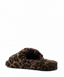 ( Positively Conscious ) Balenciaga 9634 LEOPARD Chaussons En Fourrure Artificielle à Imprimé Léopard Femme -Vente magasin Balenciaga 17336821 37021739 600